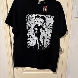 Betty Boop Black Graphic Tee with White Print